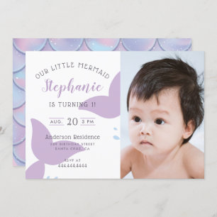 Under The Sea Mermaid Birthday Party Invitation