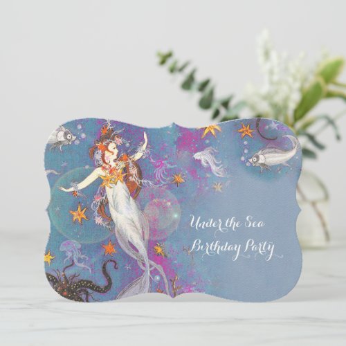 Under the Sea Mermaid Birthday Party Invitation