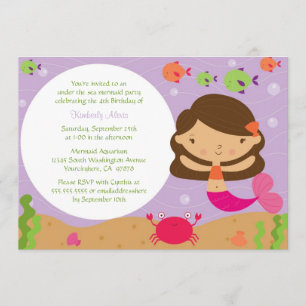 Under the sea mermaid birthday party invitation