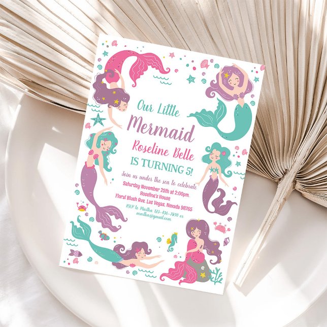 Under the Sea Mermaid Birthday Party Invitation (Creator Uploaded)