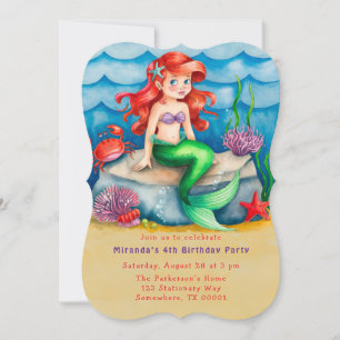 Under The Sea Mermaid Birthday Party Invitation