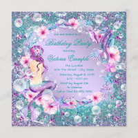 Under the Sea Mermaid Birthday Party Invitations