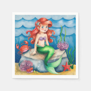 Under The Sea Mermaid Birthday Party Napkins