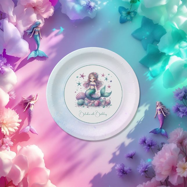 Under the Sea Mermaid Birthday Party Paper Plates (Under the Sea Mermaid Birthday Party Paper Plates)