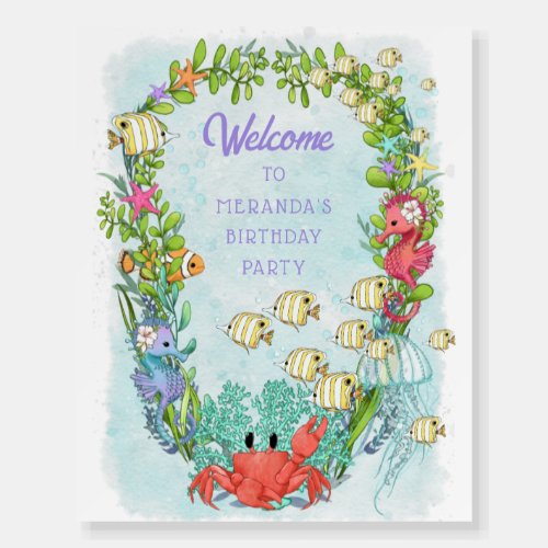Under the Sea Mermaid Birthday Party Welcome Sign