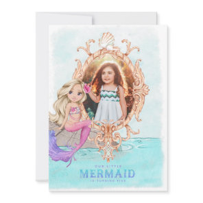 Under the Sea Mermaid Birthday Photo Invitation