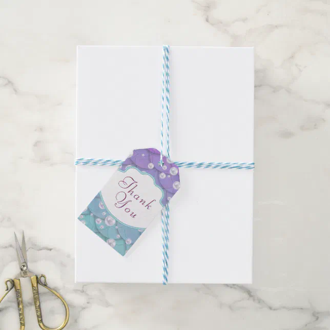 Under the Sea Mermaid Birthday Thank You Gift Tags | Zazzle
