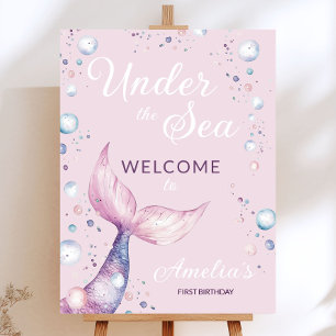 Under the Sea Mermaid Birthday Welcome  Foam Board
