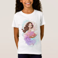 Under the Sea Mermaid (Brunette) in Oyster Shell T-Shirt