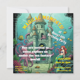 Under the Sea - Mermaid Castle Party Invite