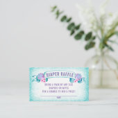 Under the Sea Mermaid Diaper Raffle Tickets Enclosure Card (Standing Front)