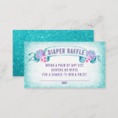 Under the Sea Mermaid Diaper Raffle Tickets Enclosure Card (Front/Back)