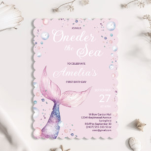 Under the Sea Mermaid First Birthday Invitation