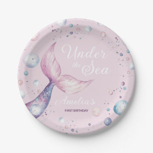 Under the Sea Mermaid First Birthday Party Paper Plates
