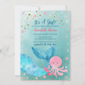 Under the Sea Mermaid Girl Baby Shower Invitation (Front)
