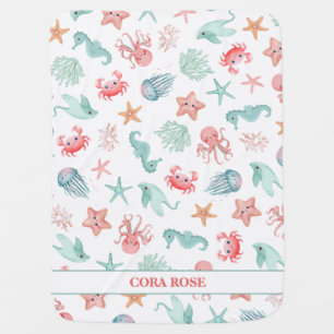 Under the Sea Mermaid Girls Baby Shower Baby Blanket