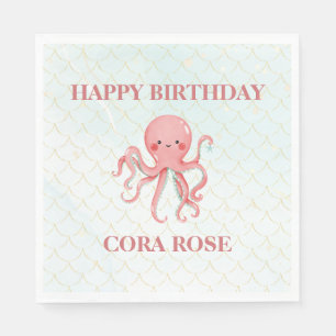 Under The Sea Mermaid Girls Birthday Napkins