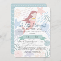 Under the Sea Mermaid Green Drive-by Baby Shower Invitation