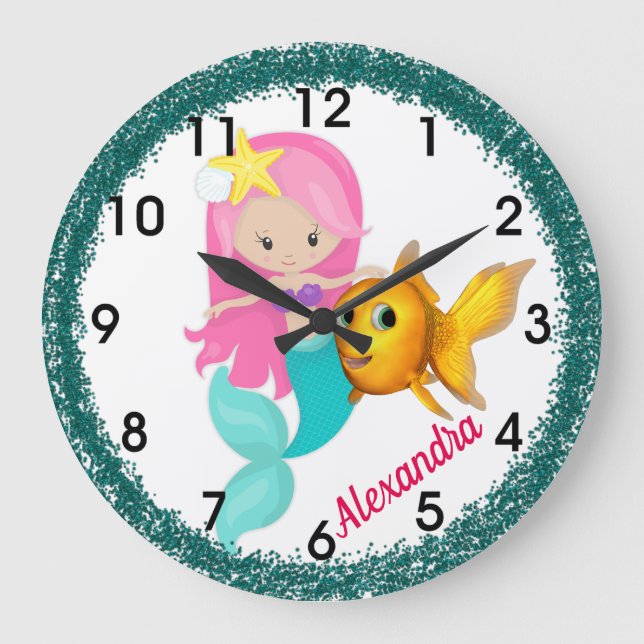 Under the Sea Mermaid Large Clock (Front)