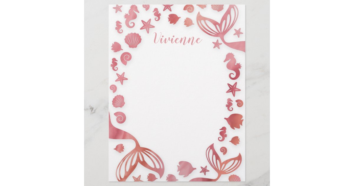 Under the Sea Mermaid Letterhead | Zazzle