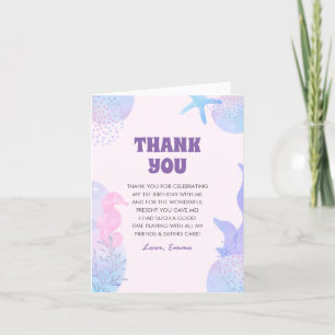 Under the Sea Mermaid  Letterpress Thank You Card