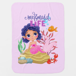 Under the Sea Mermaid Life Personalized Baby Blanket