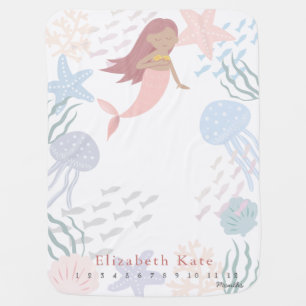 Under the Sea Mermaid Monthly Milestone Baby Blanket