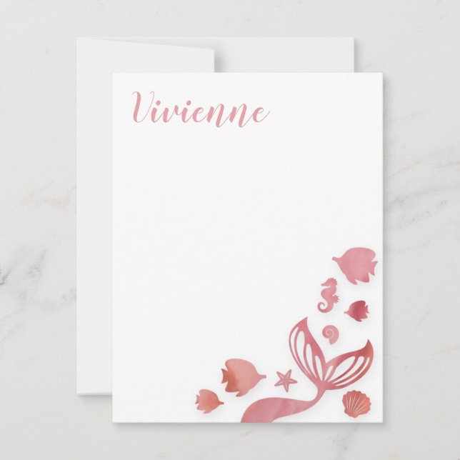 Under the Sea Mermaid Note Card (Front)