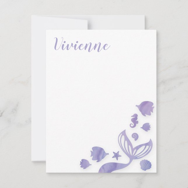 Under the Sea Mermaid Note Card (Front)