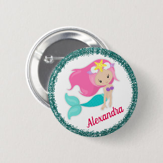 Under the Sea Mermaid Party Button