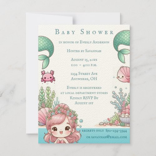 Under the Sea Mermaid Party Invitation