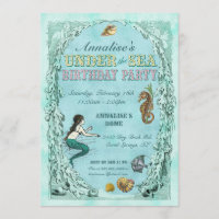 Under the Sea Mermaid Party Invitation