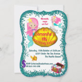 Under the Sea Mermaid Party Invitation (Front)