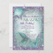 Under the Sea Mermaid Party Invitations (Front)