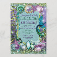 Under the Sea Mermaid Party Invitations