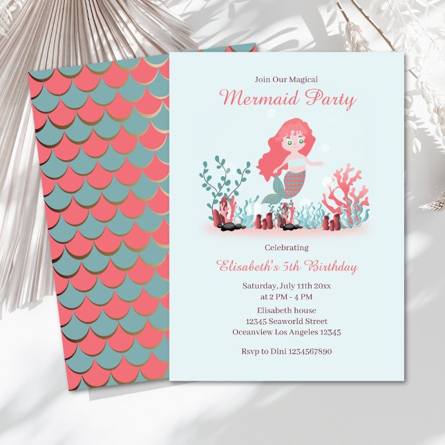 Under the Sea Mermaid Princes Birthday  Invitation (Creator Uploaded)