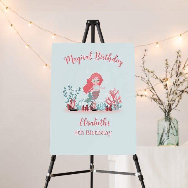 Under the Sea Mermaid Princess Welcome Sign (In Situ (Stand))
