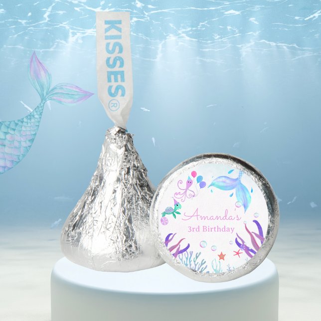 Under The Sea Mermaid & Sea Turtle Birthday  Hershey®'s Kisses® (Create Enchanting Memories: Mermaid-Themed Hershey Kisses for Magical Birthday Celebrations! )