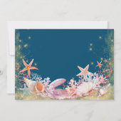 Under The Sea Mermaid Seahorse Seashells Birthday Invitation (Back)