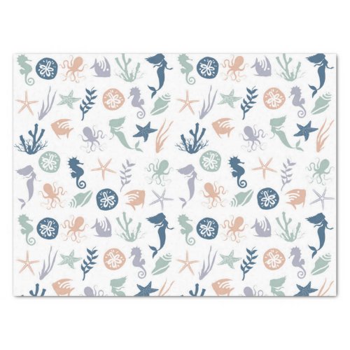 Under the Sea Mermaid Seahorse Starfish  Tissue Paper