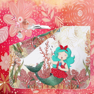 Under The Sea Mermaid Singing Tropical Coral Reef Baby Blanket