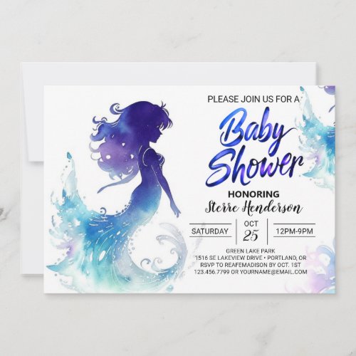 Under the Sea Mermaid Soiree Baby Shower Invitation