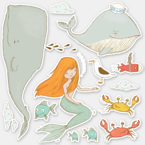 Under the Sea Mermaid Sticker Set