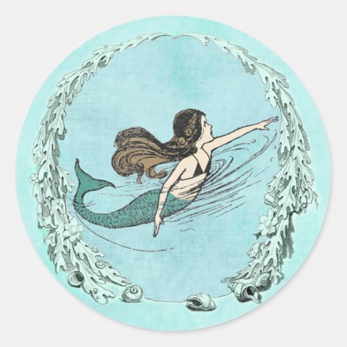 Under the Sea Mermaid Swimming Sticker