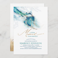 Under the Sea Mermaid Tail Baby Shower Invitation