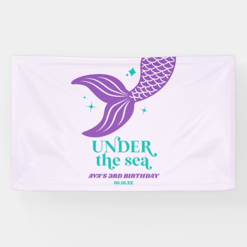 Under The Sea Mermaid Tail Birthday Party Favor Banner