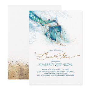 Under the Sea Mermaid Tail Bridal Shower Invitation