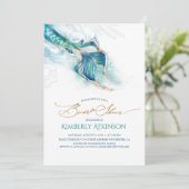 Under the Sea Mermaid Tail Bridal Shower Invitation (Standing Front)