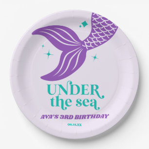 Under The Sea Mermaid Tail Kid's Birthday Party Paper Plates