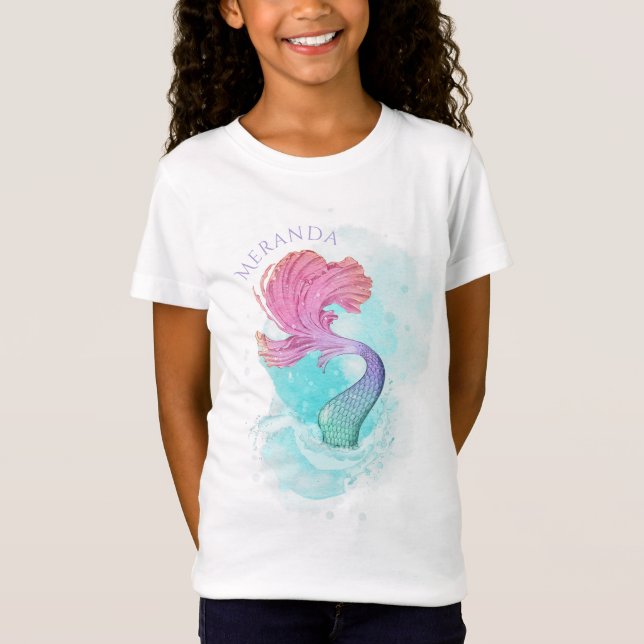 Under the Sea | Mermaid Tail Personalized T-Shirt (Front)